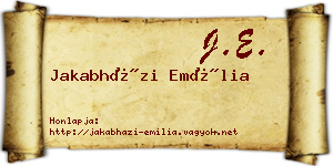 Jakabházi Emília névjegykártya